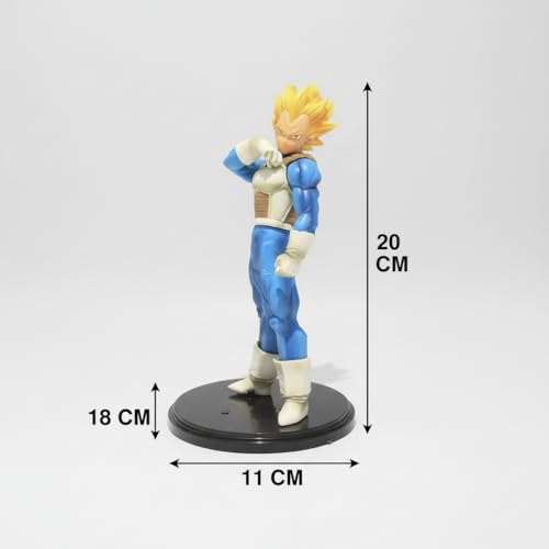 Image of Offo Dragon Ball Z Vegeta Super Saiyan Action Figure 20cm, Premium PVC Anime Collectible for Home Decor, Office Desk & Study Table, Multicolour Gift for Kids & Fans