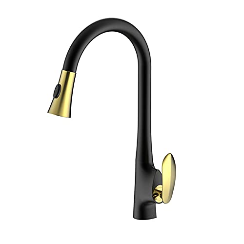 Robinet de cuisine mitigeur en laiton avec mélangeur eau chaude froide et douchette 2 modes