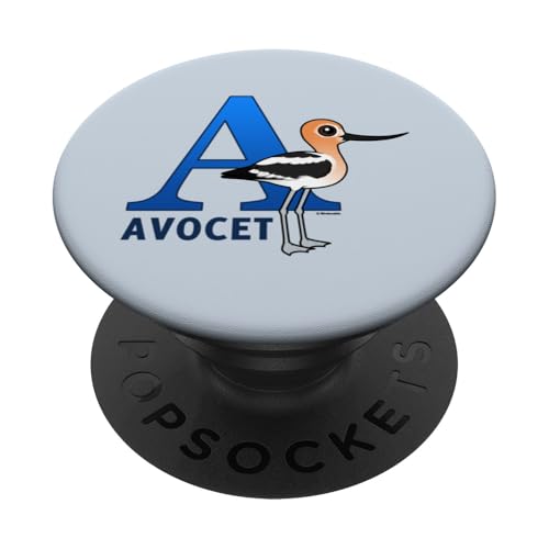 A is for Avocet Cartoon American Avocet Alphabet Letter A PopSockets Swappable PopGrip