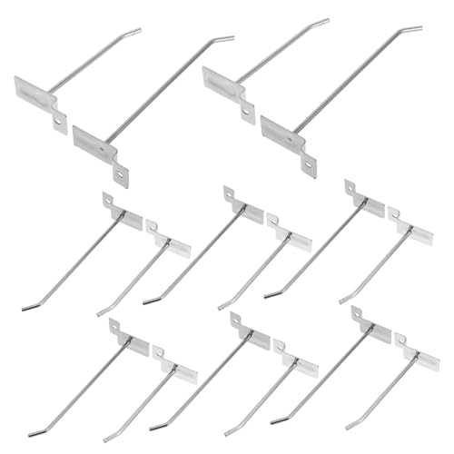 Yardenfun 50 Piezas Ganchos Metálicos de Exhibición para Paneles Perforados Soporte Resistente para Accesorios de Teléfono Tiendas y Garajes Instalación y Diseño Espacio Color Plata