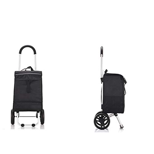 gbgymjm Einkaufstrolley Faltbare Einkaufstrolley-Tasche auf Rädern Push-Tote-Wagen Karren Trolley-Tasche Korb… – Bild 3