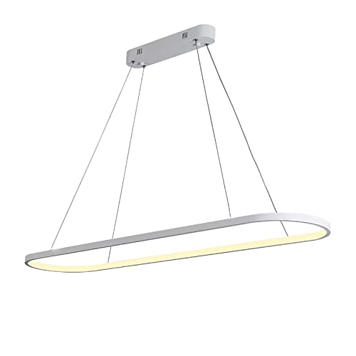Moderno Grande in Piume di Struzzo Bianche con 3 luci a LED, Ideale per Sala da Pranzo, Soggiorno e camerette - da da soffitto sospesa in Alluminio 80x80x48 cm