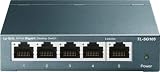 TP-Link TL-SG105 5-Ports Gigabit Netzwerk Switch (bis 2000 MBit/s im Vollduplexmodus, geschirmte RJ-45 Ports, Metallgehäuse, optimiert Datenverkehr, IGMP-Snooping, unmanaged, lüfterlos) blau metallic
