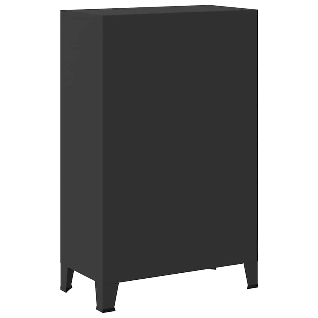 Generico Armadio in Metallo in Stile Industriale 67x35x107 cm Nero,Armadi