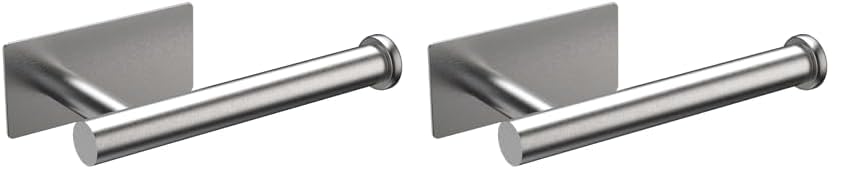 Ibergrif MK34052 - Selbstklebender Toilettenpapierhalter, klopapierhalter WC Ohne Bohren, Toilettenpapier Halterung, Edelstahl, Einheitsgröße, Grau (Packung mit 2)