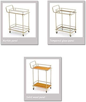 2-Tier Rolling Serving Cart with Wheels - Versatile Mobile Bar Cart for Kitchen & Home, Glass Shelves, Universal Casters, 69x38x85cm, Perfect for Entertaining & Storage