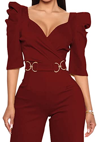 Overol holgado de talla grande XX-Large que estiliza y realza curvas con elegancia