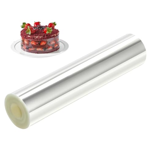 Anseom Acetato para Tartas 20cm Acetato Repostería Transparente Lámina para Borde de Tartas Rollo de Acetato Reutilizable Tiras de Acetato Papel Acetato para Reposteria para Tartas Mousse Chocolate