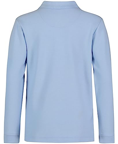 Image of Nautica Boys' School Uniform Long Sleeve Polo Shirt, Button Closure, Comfortable, Breathable Fabric