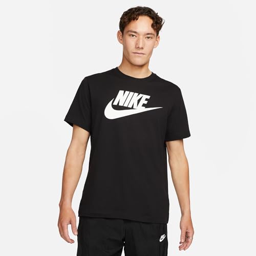 Nike M NSW tee Icon Futura Camiseta, Black/White, S Hombre