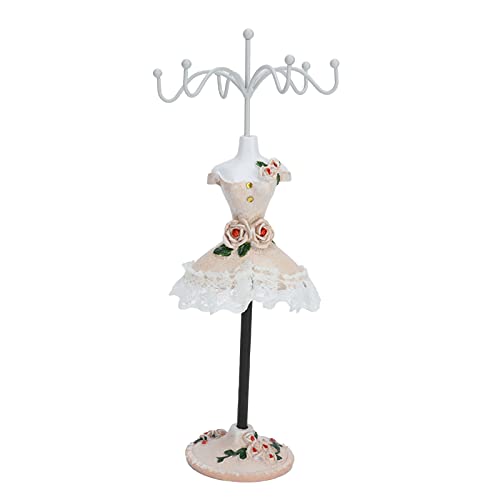 Tissting Présentoir à Bijoux, Boucles d'oreilles, Rangement pour Collier, Porte-poupée en Polyrésine avec Support Rotatif, Organiser des Bracelets, Bagues, Montres(Champagne n°2) Cover