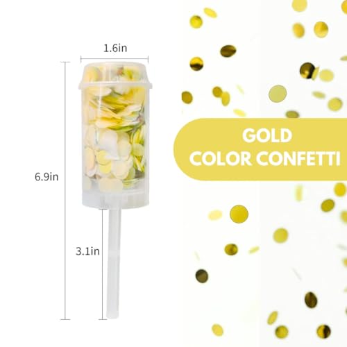 Image of Wanna Party Mini Pocket Confetti Push Pop Containers Sprinkle Paper Poppers for Graduation, Wedding, Baby Shower, Christmas, New Year, Birthday, Fiesta Favors Supplies (Gold)