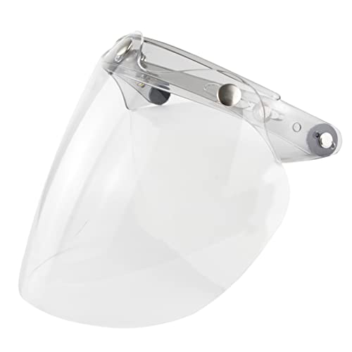 SHUAIGUO Motorrad Bubble Shield Visier,Open Face Helmvisier Motorradhelm Bubble Lens 3-Snap Bubble Windschutzvisier