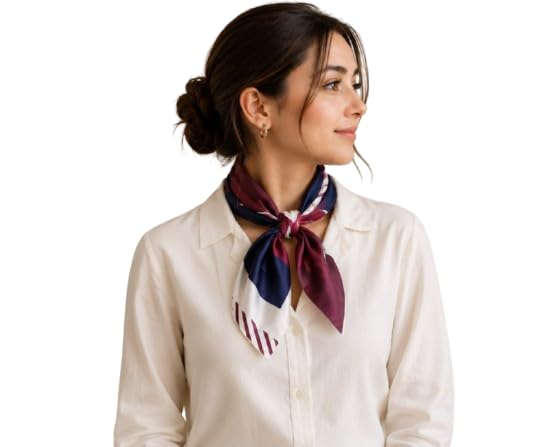 Image of Satin Square Head Scarf for Women, Floral Printed