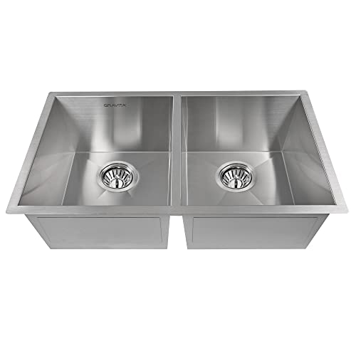 Tarja doble tina acero inoxidable Marca GRAVITA 9