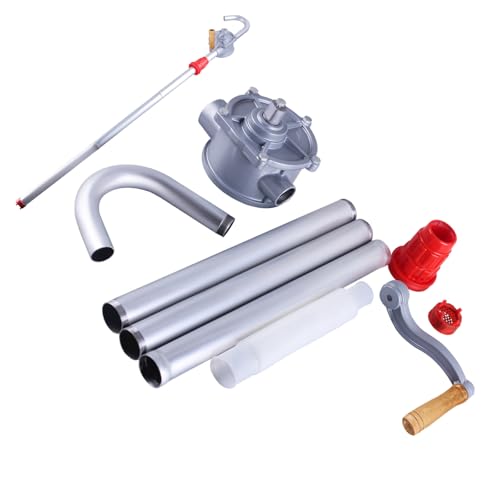 GIVIHGETI Ölfasspumpe Kurbelpumpe Fasspumpe, Manuelle Heizöl Fasspumpe aus Aluminiumlegierung, Handkurbelpumpe für Kanister Benzin Diesel Kraftstoff Garage Handfass Heizölpumpe