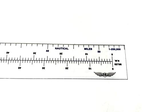 Straight edge Nautical scale 2 sided unbreakable for navigation for pilots and aviation professionals