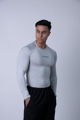 Image of COITONIC Men's Full Sleeve Compression T-Shirt - Athletic Base Layer for Gym, Sports & Fitness Training
