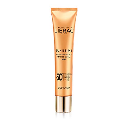 Lierac Crema facial BB Face SPF 50+, antienvejecimiento, UVB, UVA, protección infrarroja, para todo tipo de piel, formato de 40 ml, dorada (Dorè)