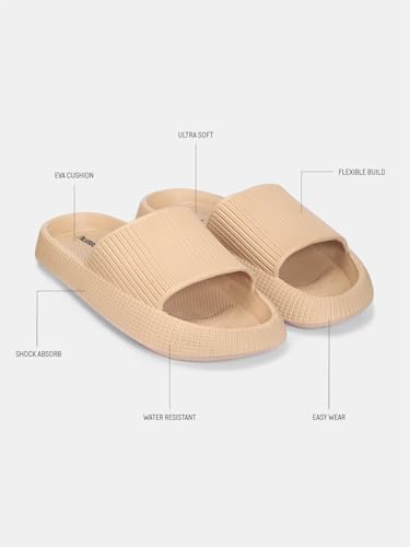Image of hummel TEXTURE SOFT Men's Classic Ultra Soft Sliders /Slippers with Cushion FootBed for Adult Comfortable & Light Weight Stylish & Waterproof & Everyday Flip Flops & Chappals for Gents /Boys