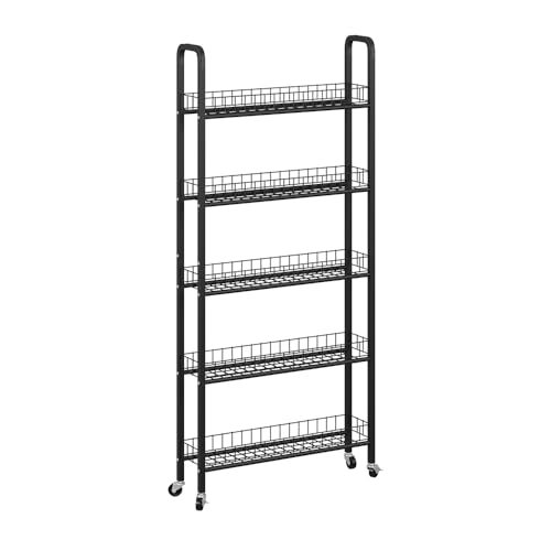 Vicco Caisson Mobile Rolivo, Noir, 58x15cm avec 5 Compartiments