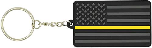 American Flag Keychain with Key Ring - Emergency Dispatcher/Tow Truck Driver/Security Guard - Soft PVC Rubber - Keys