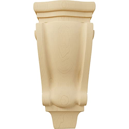 Ekena Millwork CORW05X02X10PTAL Small Traditional Pilaster Wood Corbels, 4 3/4"W X 1 3/4"D X 10"H, Alder thumb #1