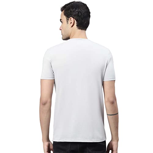 Image of Mack Jonney Men Round Neck Cotton Solid Regular Fit T-Shirt-T Anthraa 01-P