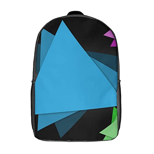 Sac à dos d'école pour enfants 17 pouces avec imprimé 3D Triangle Classic