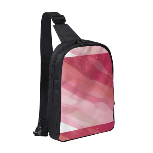 Gradient Style Adjustable Strap Large Capacity Double Layer Crossbody Chest Bag 7.7x2.4x11.8in For Camping Travel Daily Leisure Activities