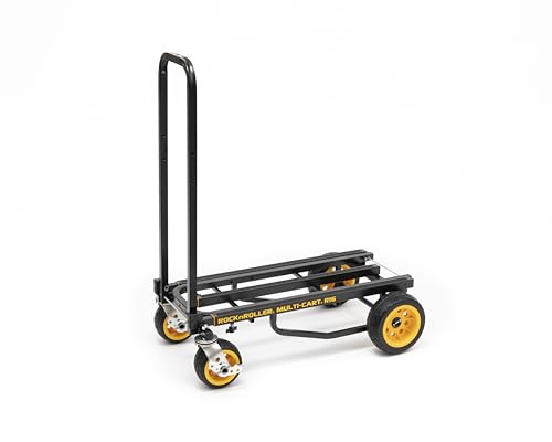 Rock-N-Roller R16RT (Max Wide) 8-in-1 Folding Multi-Cart/Hand Truck/Dolly/Platform Cart/34" to 52" Telescoping Frame/600 lbs. Load Capacity, Black