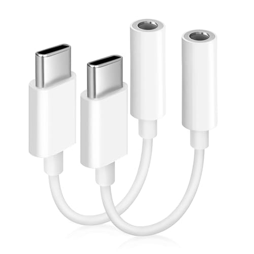 Image of Untvie USB-C to 3.5mm Audio Headphone Adapter Type C to Aux Cord Jack Dongle Adapte Dongle Cable Cord for iPhone 17 /16 /15 Series iPad Pro Google Pixel 7 /7 Pro /6 /6 Pro /6a MacBook (2Pack)