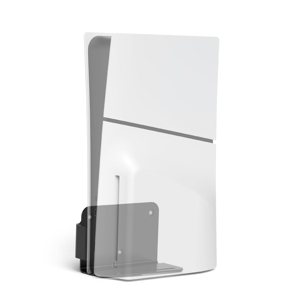 Kit di supporto da parete per PS5 Slim Digital Edition e Disc Edition Supporto per console di gioco Base per supporto da parete Supporto verticale da appendere (Nero)