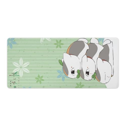 夏目友人帳 ニャンコ先生 ゲーミングマウスパッド 大型 アニメ マウスパッド キャラクター キーボードマット 水 耐久性良い 滑り止めゴム底 ゲーミングマウスパッド 大型 可愛い デスクマット レザー 超大型 デスクパッド おしゃれ プレイマット アニメキ