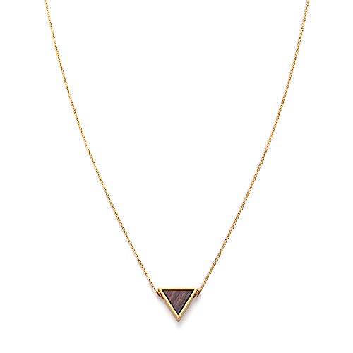 Preisvergleich Produktbild KERBHOLZ Holzschmuck Geometrics Collection Triangle Necklace Damen Halskette mit Dreieck Anhänger, Schmuck aus Naturholz, gold, größenverstellbar (Kettelänge 38 + 5 cm)