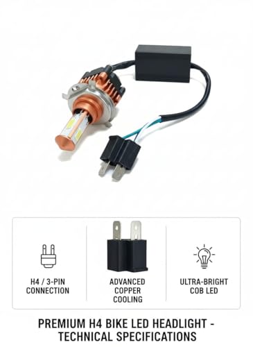 Generic CYT H4 LED Motorcycle Headlight Bulb 40W Orange - Image 3