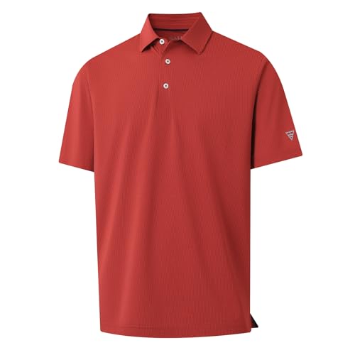 M MAELREG Mens Polo Shirts Short Sleeve Quick Dry Moisture Wicking Athletic Performance Jacquard Collared Golf Shirt for Men