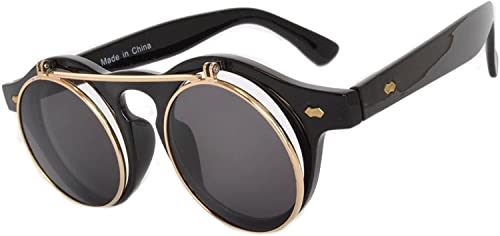 Image of OWL Steampunk Vintage Retro Round Circle Gothic Hippie Colored Plastic Frame Sunglasses Colored Lens