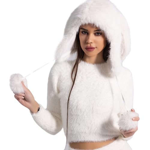 Girls Shape Hat White Winter Student Outdoor Cycling Skiing Climbing Hat Cold Weather Keep Warm Trapper Hat