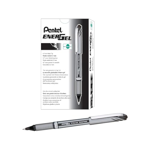 Bolígrafos Pentel EnerGel NV Tinta Negra 12 unidades