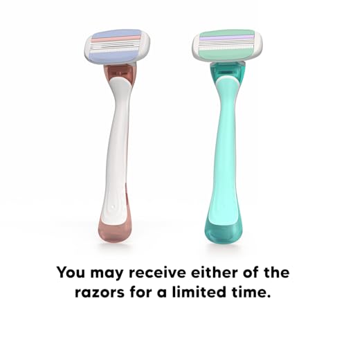 Image of Letsshave Evior 3 Sensitive Shaving Razor for Women | 1 Handle + 1 Blade | Dual Moisture Bar with AloeVera, Vitamin E, Argan & Avocado Oils | Bikini & Underarm Friendly | Full Body Hair Removal Razor | 6 weeks of Smooth Shaving