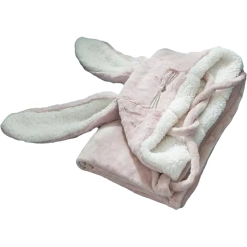 Couverture à capuche lapin en peluche portable pour la maison