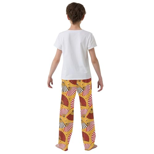 Fans Asian Traditional Orange Boys Pants for Kids Jogger Pants with Pockets S-XL3