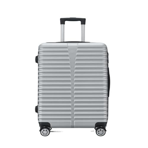 Suitcase Aluminum Frame Trolley Case Universal Wheels 24 Inch Trolley Suitcase 26 Inch Suitcase For Men And Women Suitcase Tags(Silver,20in)