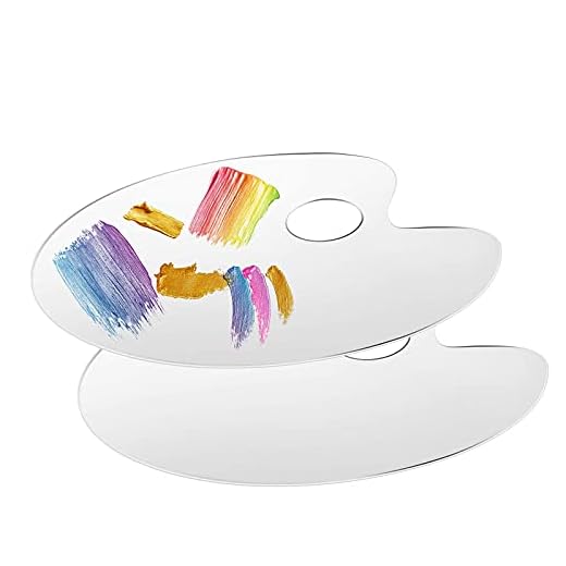 Paleta de Pintura,2 PCS Paleta de Pintura Acrílica al Oleo Paleta de Plástico Transparente Paletas de Pintura para Paletas Mezcla Acuarela Húmeda Adultos 30*20CM