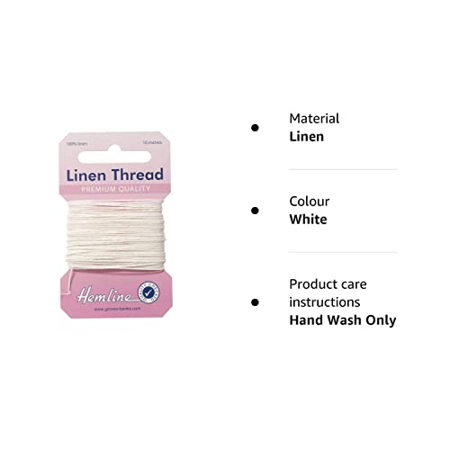 Hemline Strong Linen Thread for Sewing and Repair of Canvas Upholstery, Saddlery and Heavy Fabrics - Colour White - 2 x 10m Cards - Image 3