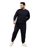 RIGO Round Neck Full Sleeve Terry Track Suit For Men | Plus Size Co-ord Set For Men | Regular Fit Plus Sizes Tracksuit for Men