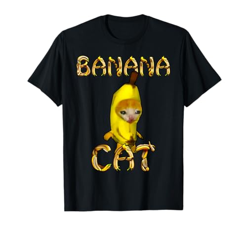 Lindo gato plátano feliz Bananacat Meme Kitty Cat Lovers Meme Camiseta