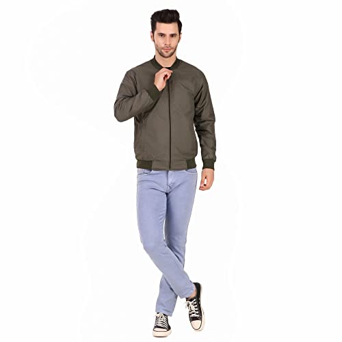 Image of Leather Retail Mens Solid Polyester Winter Jacket