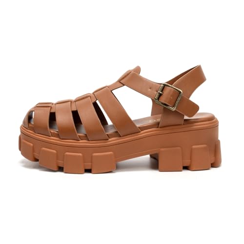 Image of Colgo Womens Platform Wedge Sandals Chunky Block Heeled Adjustable Buckle Fisherman Sandals for Summer